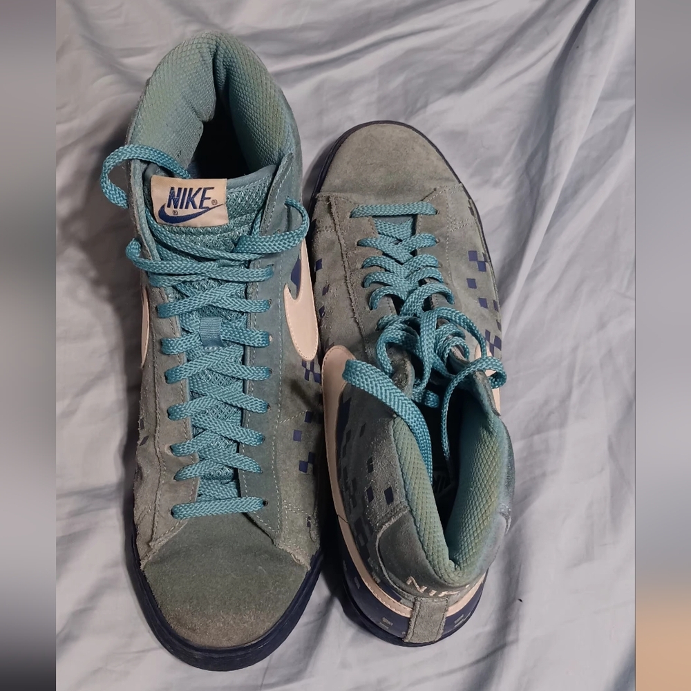 Nike Blue and Gray High-Top Sneakers